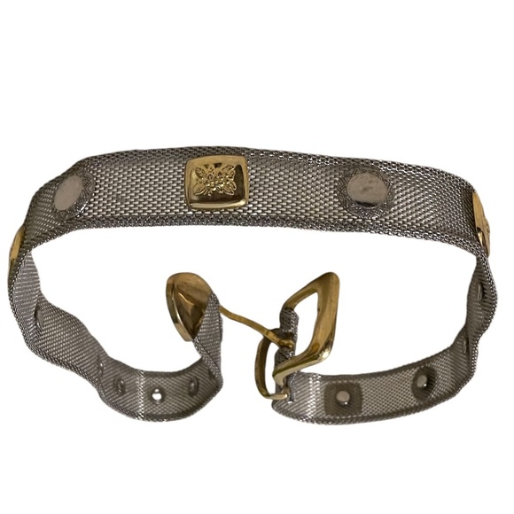 Vintage flexible metal mesh belt with Brass Flower‎ & Other Decorative Elements main image 6